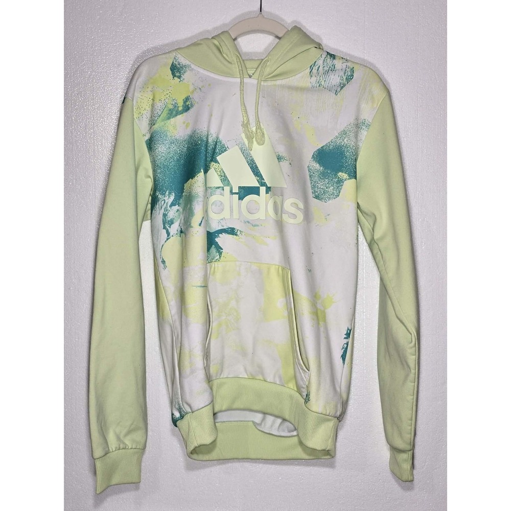 💚🎨 Adidas Primegreen Graphic Hoodie Women's‎ Small Green Abstract Pullover